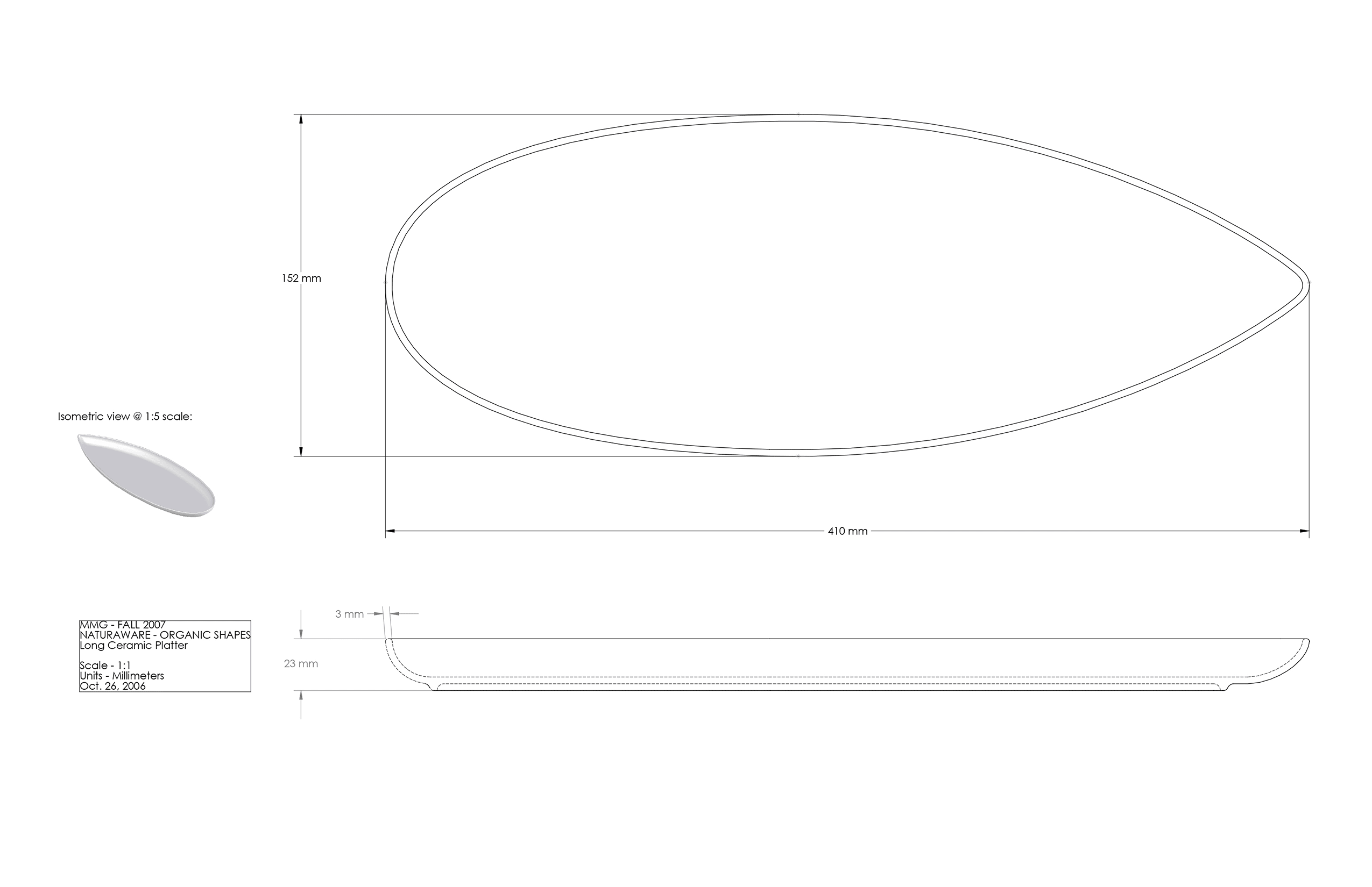 Leaf Long Tray Ceramic